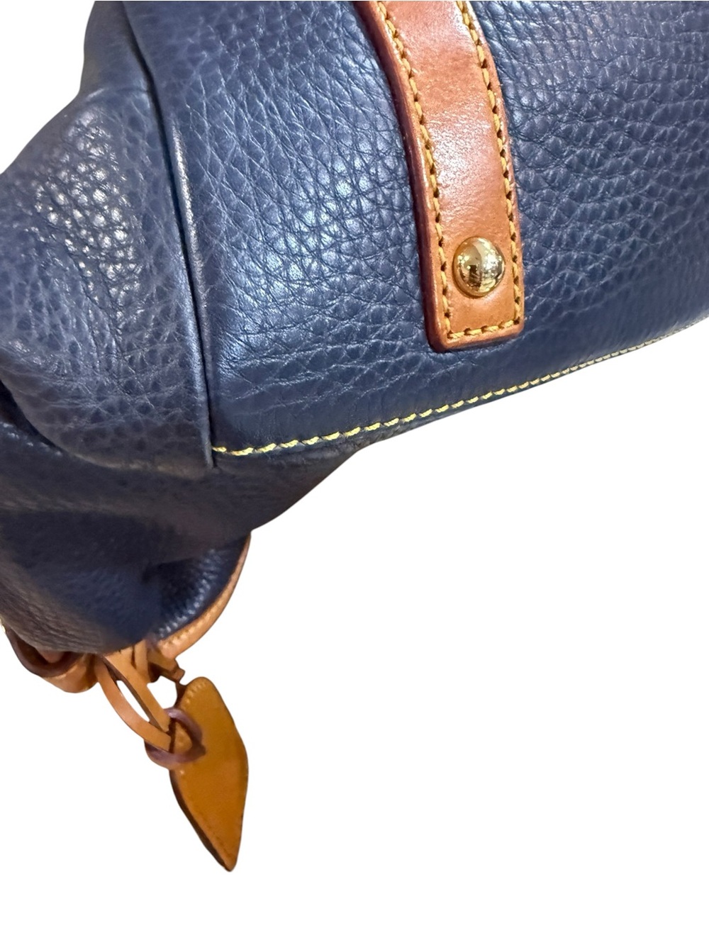 Dooney & Bourke Dillen Pebble Leather Double Pocket Convertible Shopper Navy - Picture 14 of 14